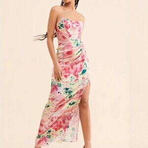 Anthropologie Let Me Be Floral Corset Maxi‎ Dress XS